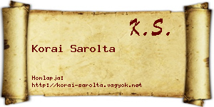 Korai Sarolta névjegykártya