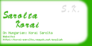 sarolta korai business card
